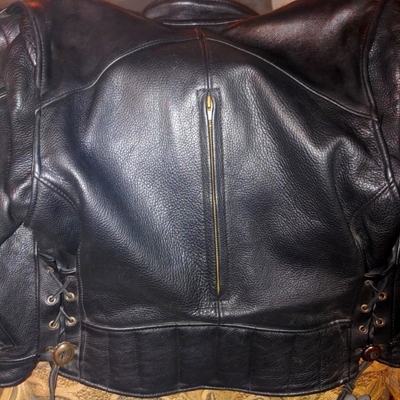 US MADE LEATHER MOTORCYCLE JACKET NWOT - Picture 3 of 11